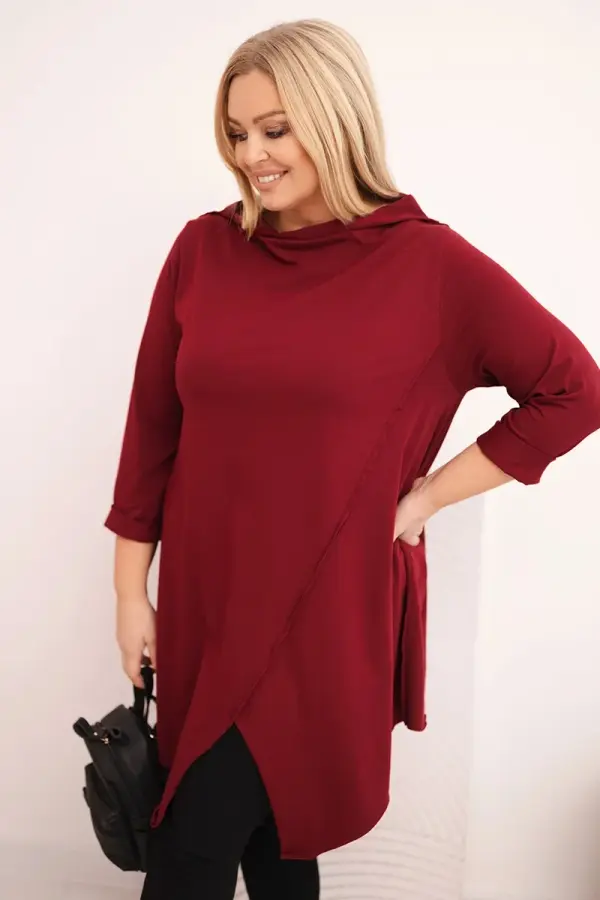 Kesi Włoski Ženska asimetrična bluza Kesi, plus size