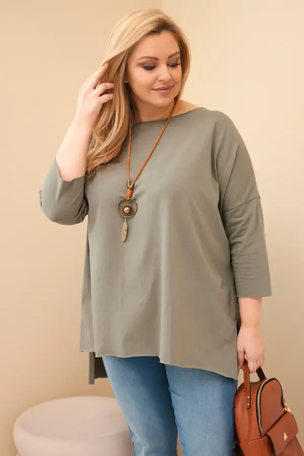 Kesi Włoski Ženska asimetrična bluza Kesi z ogrlico