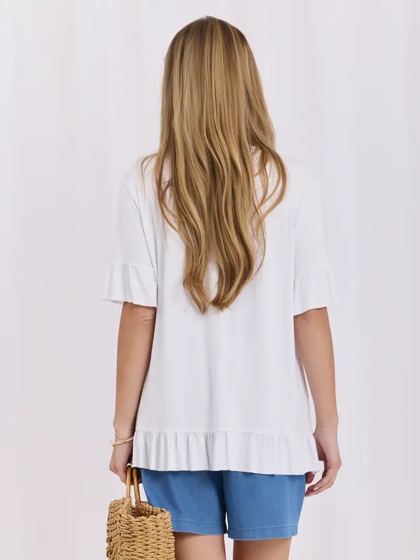RELEVANCE Ženska bela oversized bluza
