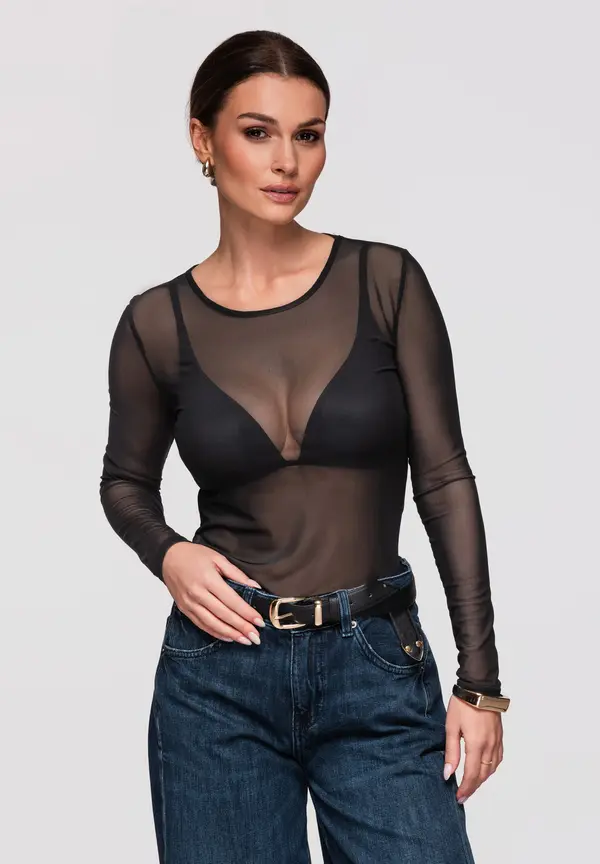 Edoti Ženska bluza iz prozorne mrežice