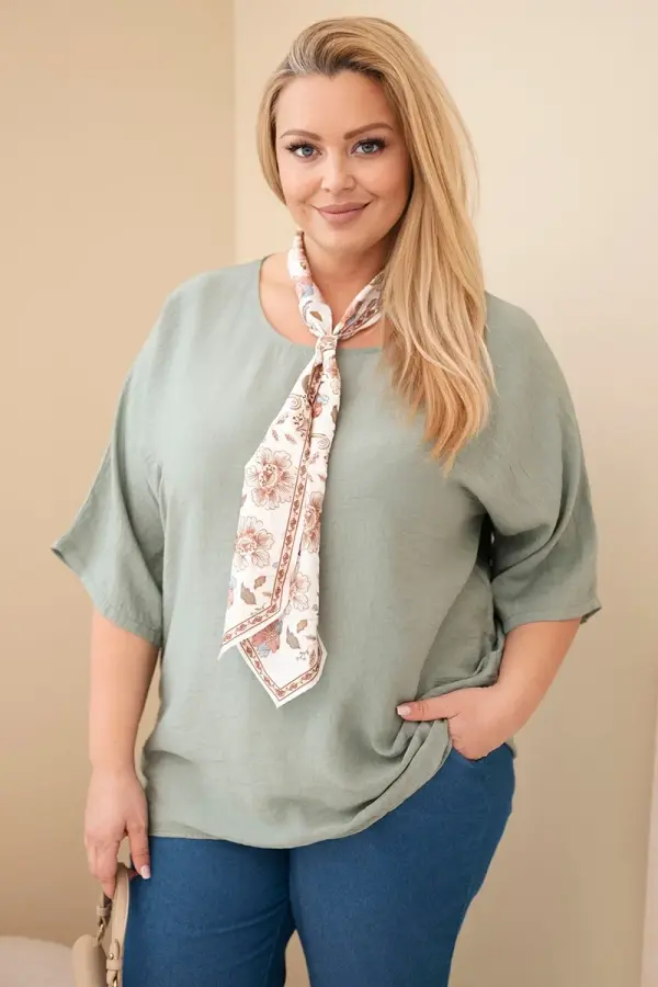 Kesi Włoski Ženska bluza s šalom, kaki