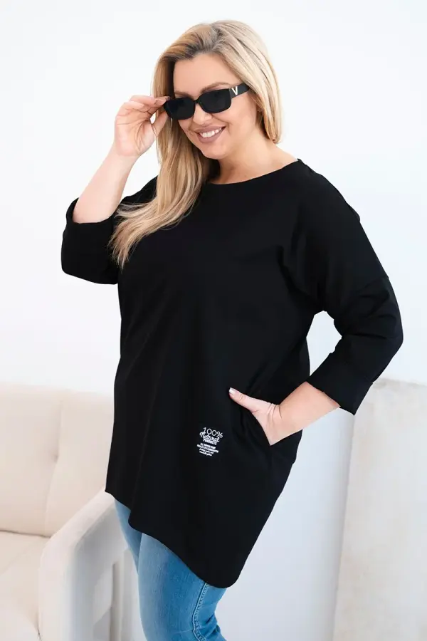 Kesi Włoski Ženska bluza velikosti Plus Size z daljšim hrbtom
