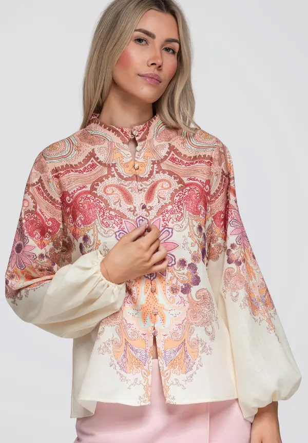 Ombre Ženska bluza z okrasnim vzorcem