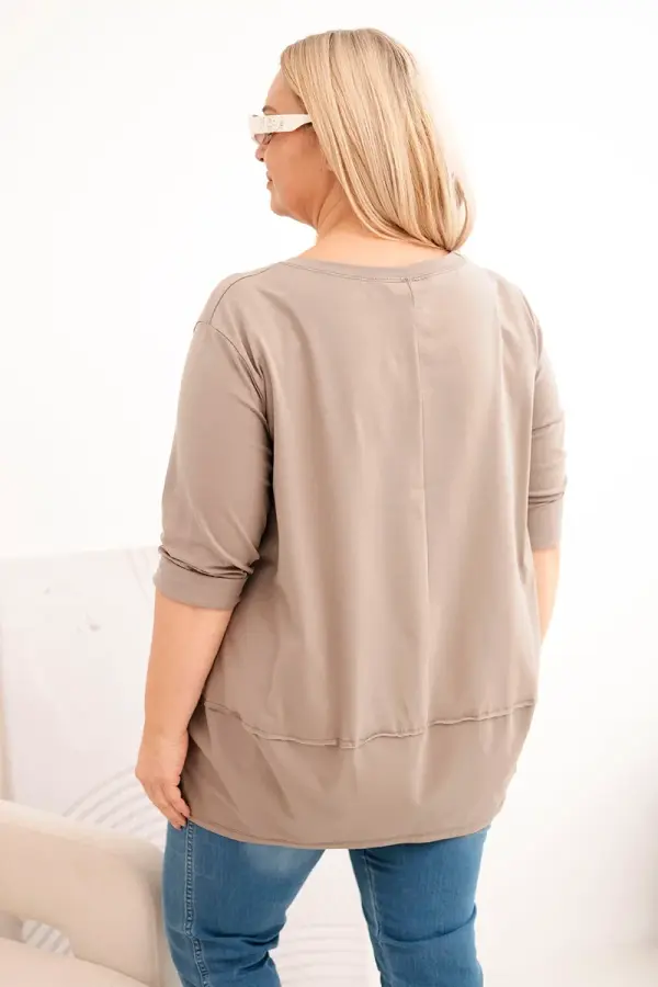 Kesi Ženska bluza za večje številke z okrasnimi gumbi