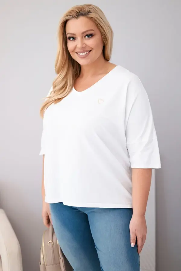 Kesi Włoski Ženska bombažna majica velikosti plus size Kesi Włoski