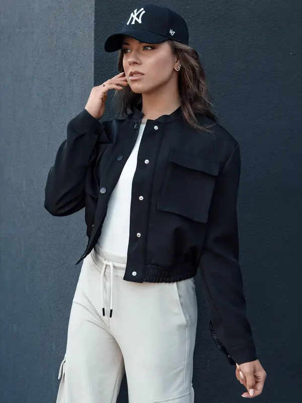 DStreet Ženska bomber jakna PRIEV črne barve