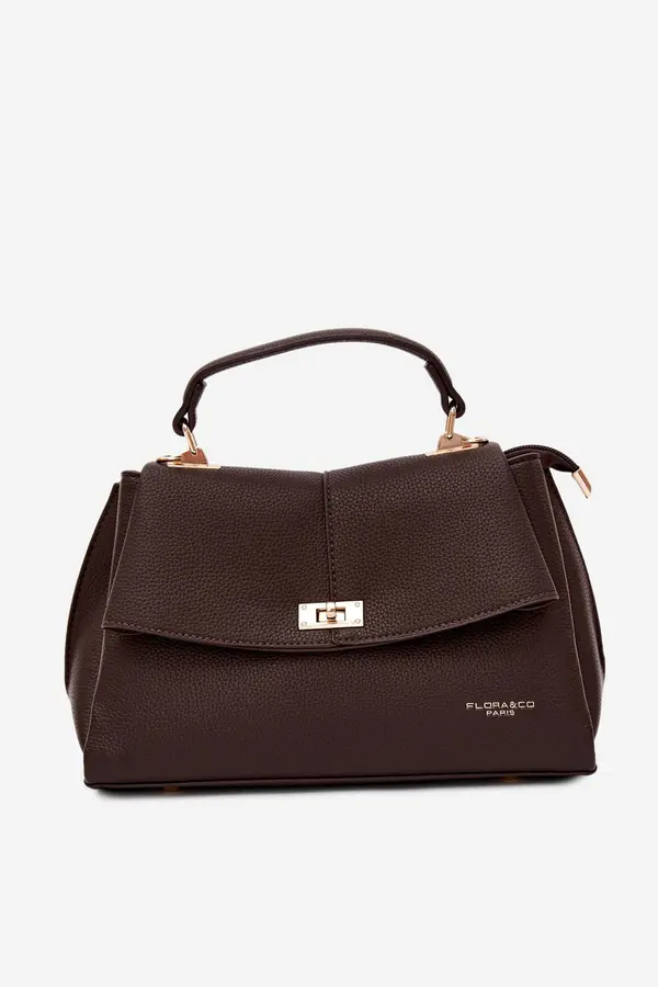 FLORA & CO Ženska čokoladna usnjena torbica Flora&amp;Co Sybella