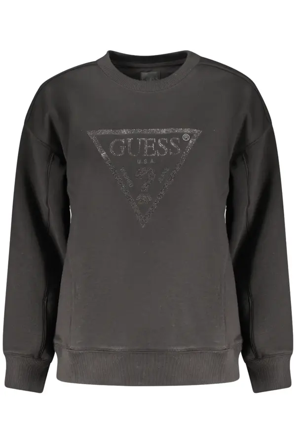 GUESS JEANS Ženska črna jopa s kapuco GUESS JEANS