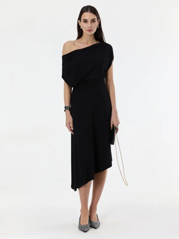 Orsay Ženska črna midi obleka ORSAY