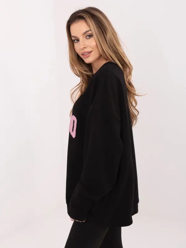 RELEVANCE Ženska črna oversized jopa s kapuco