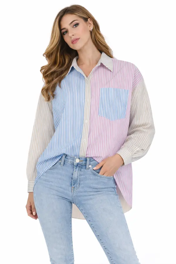 FASHION Ženska črtasta majica Moda