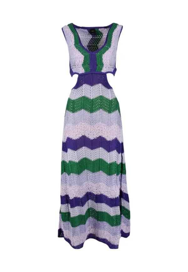 Pinko Ženska črtasta maksi obleka Pinko