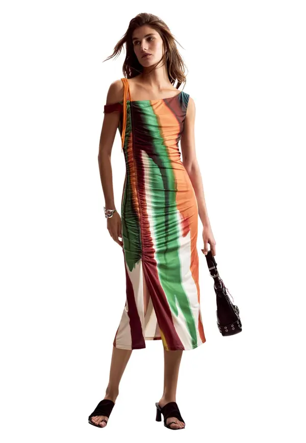 DESIGUAL Ženska črtasta obleka Desigual