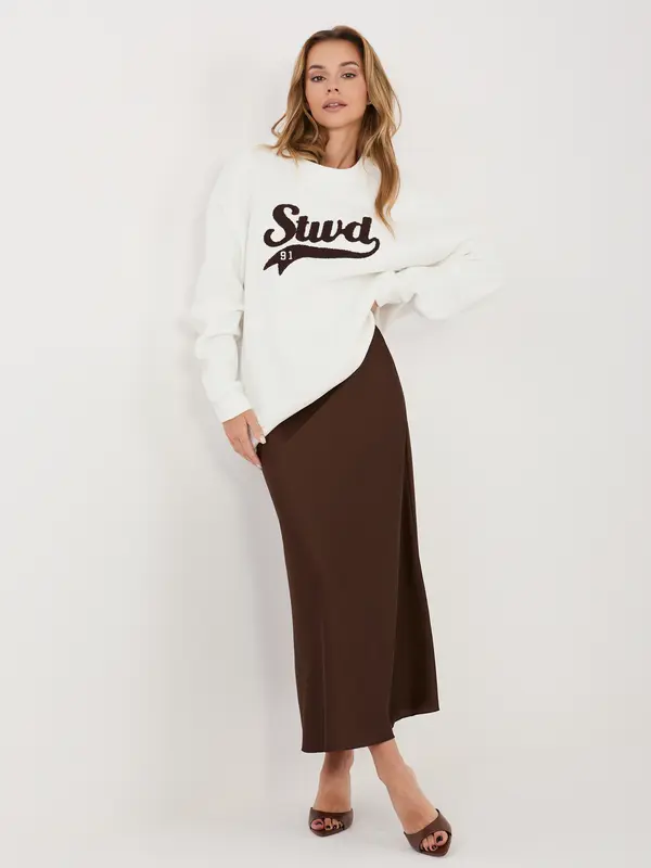RUE PARIS Ženska ecru bluza prevelike velikosti