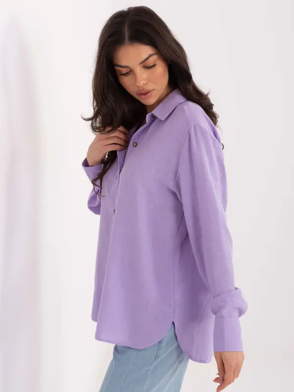 LAKERTA Ženska enobarvna srajca, svetlo vijolična