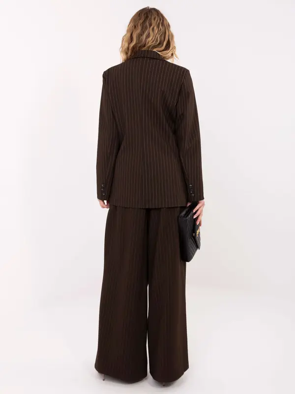 RUE PARIS Ženska jakna z dvojnim zapenjanjem v temno rjavi barvi