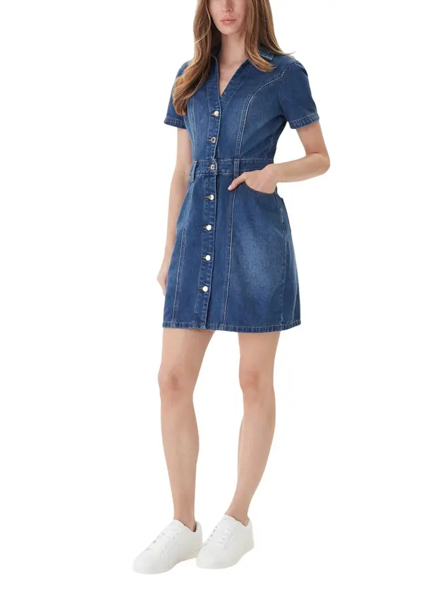 Morgan De Toi Ženska jeans srajčna obleka Morgan De Toi