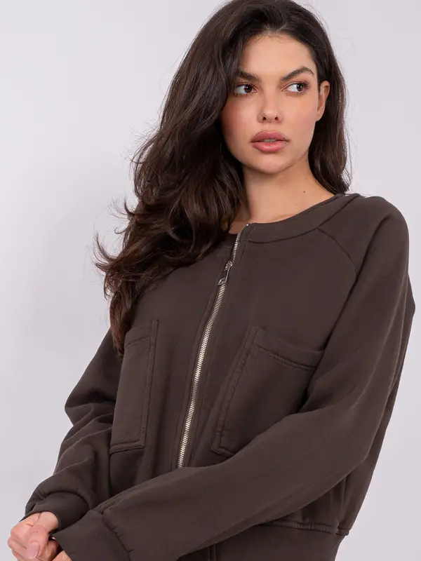 Factory Price Ženska jopa brez kapuce, temno rjava