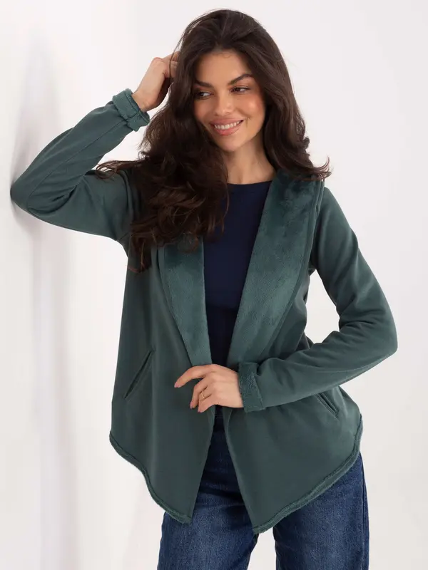 Sublevel Ženska jopa s kapuco, temno zelena