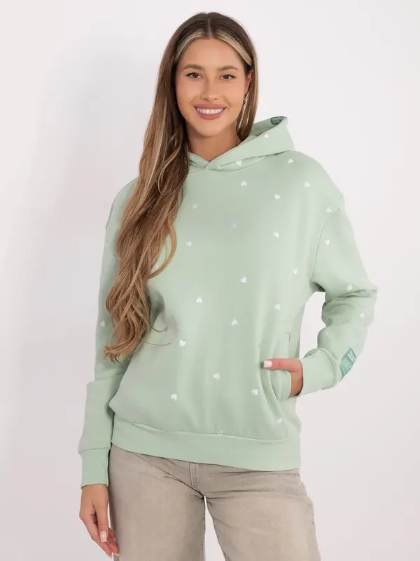 EIGHT 2 NINE Ženska jopa s kapuco v pistaciji barvi