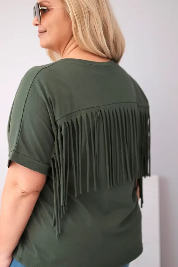 Kesi Włoski Ženska kaki bluza Kesi z V-izrezom