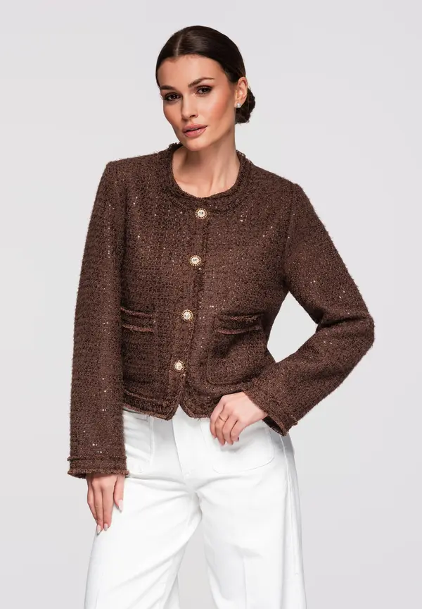 Edoti Ženska kratka Chanel jakna OW-BLZB-0102