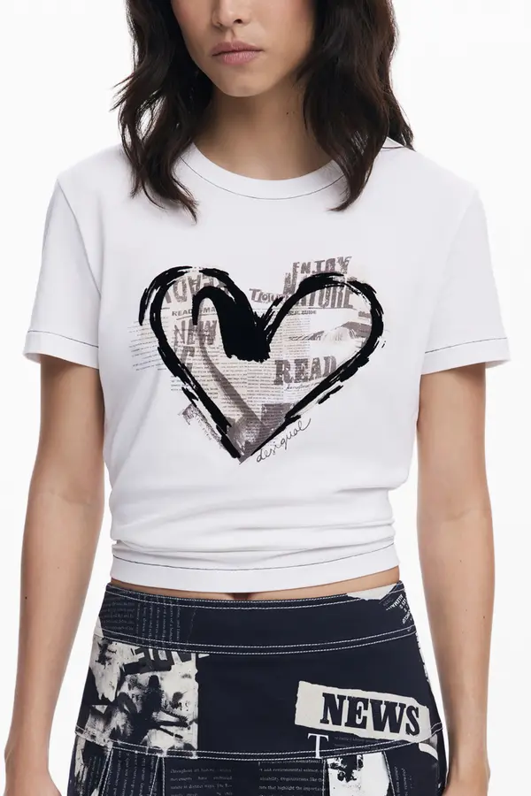 DESIGUAL Ženska majica s potiskom srca