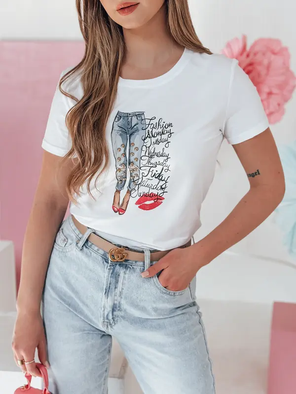 DStreet Ženska majica s potiskom TRENDAY, bela