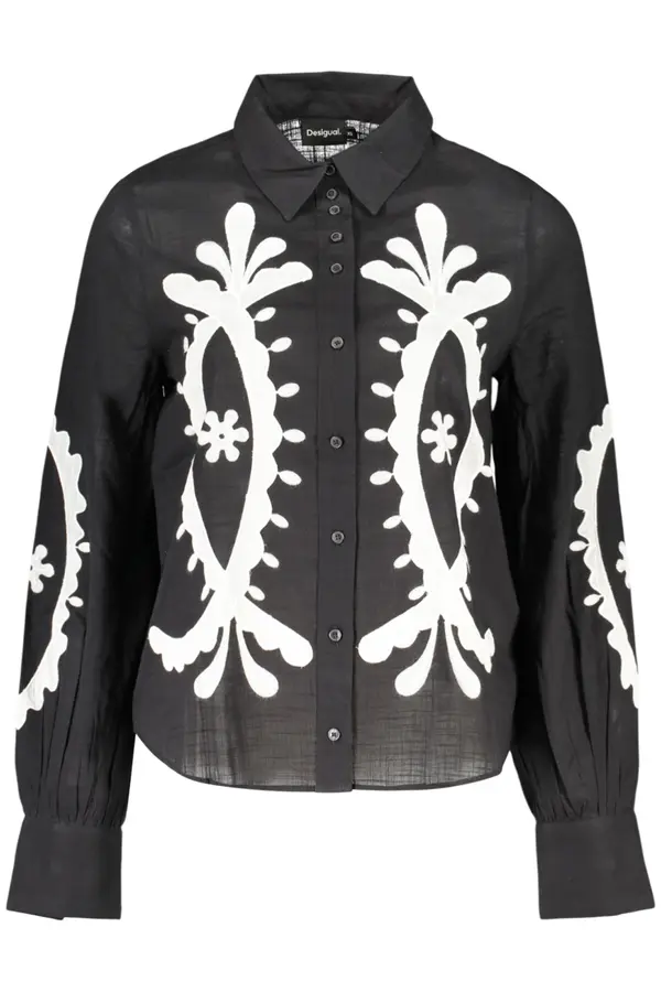 DESIGUAL Ženska majica z dolgimi rokavi Desigual, črna