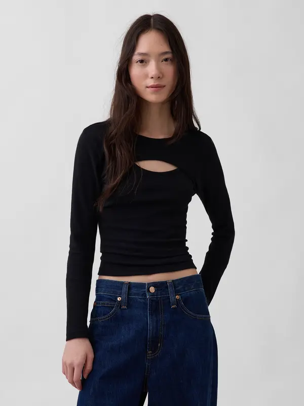 GAP Ženska majica z dolgimi rokavi GAP