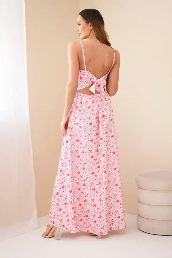 Kesi Włoski Ženska maksi obleka s cvetličnim vzorcem in naramnicami