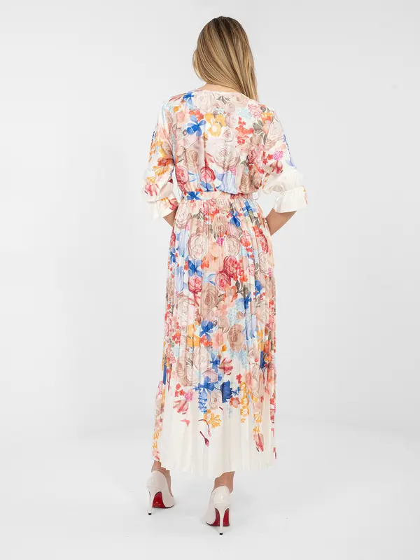 Italy Moda Ženska maksi vzorčasta obleka