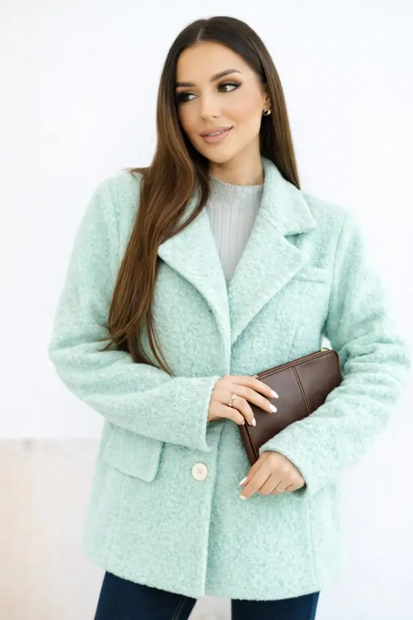 Kesi Włoski Ženska mehka volnena jakna Kesi z ovratnikom