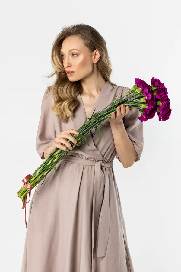 Awama Ženska midi obleka z zavezami