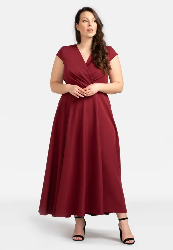 Karko Ženska obleka Karko Karko_Dress_SB250_Burgundy