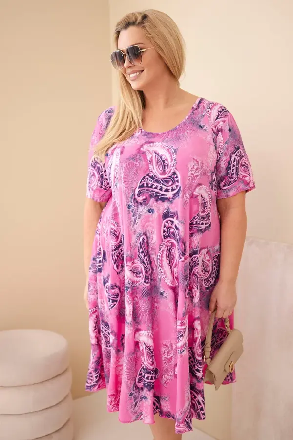 Kesi Włoski Ženska obleka plus size z vzorcem paisley Kesi Włoski