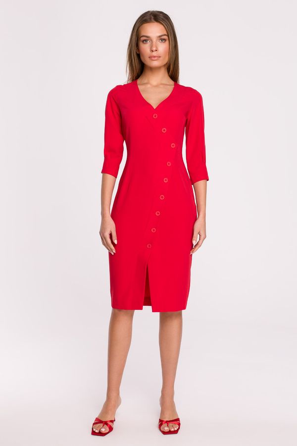 Stylove Ženska obleka Stylove z gumbi