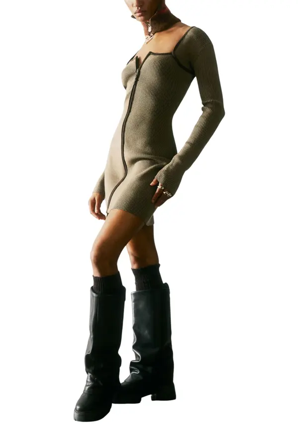 DESIGUAL Ženska obleka z dolgimi rokavi Desigual