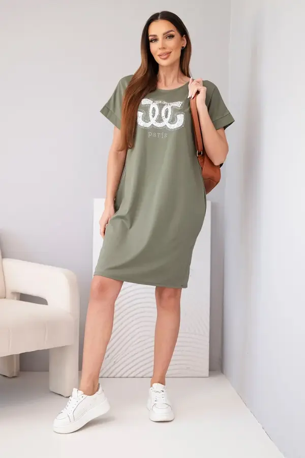 Kesi Włoski Ženska ohlapna obleka s potiskom