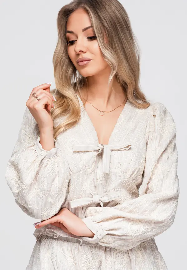 Ombre Ženska ombre bluza z vezalkami