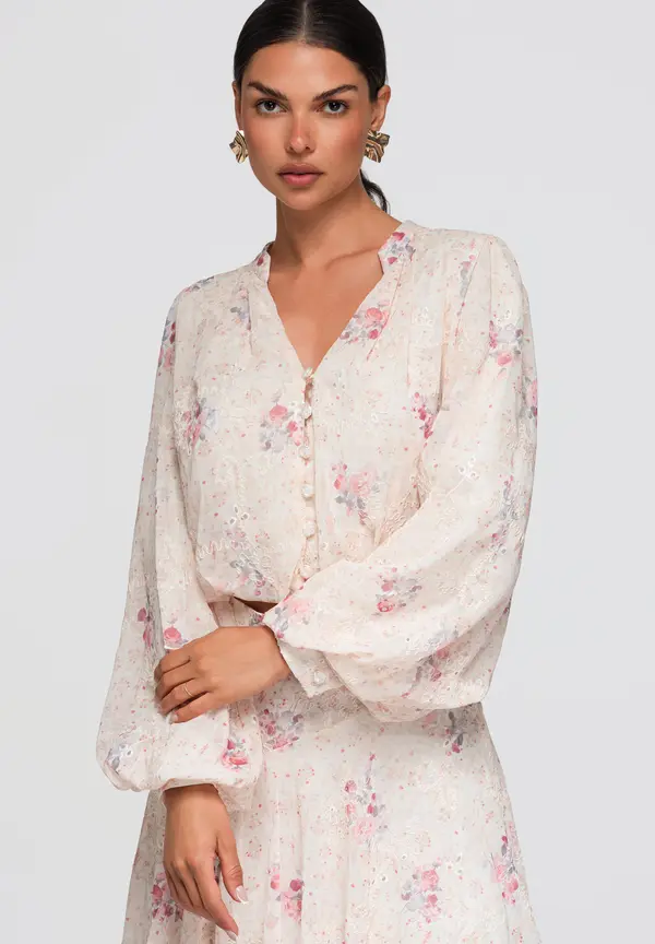 Ombre Ženska ombre bluza z vezenjem