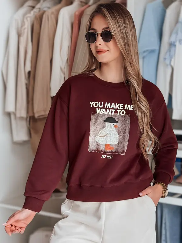 DStreet Ženska oversized jopa GOOSHY bordo