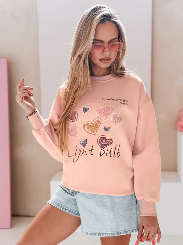 DStreet Ženska oversized jopa s srčki PINKNOTE