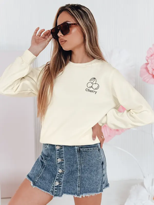 DStreet Ženska oversized jopa z vezenjem češnje