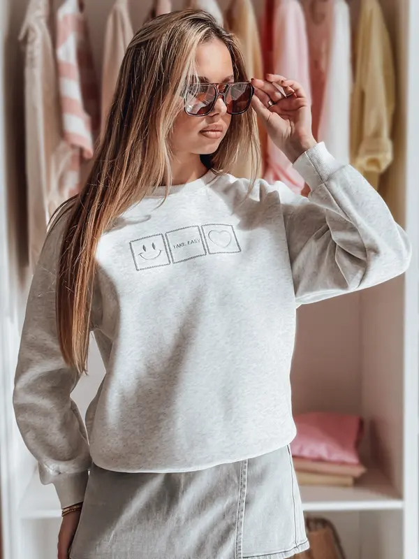 DStreet Ženska oversized jopa z vezenjem EASYJOY