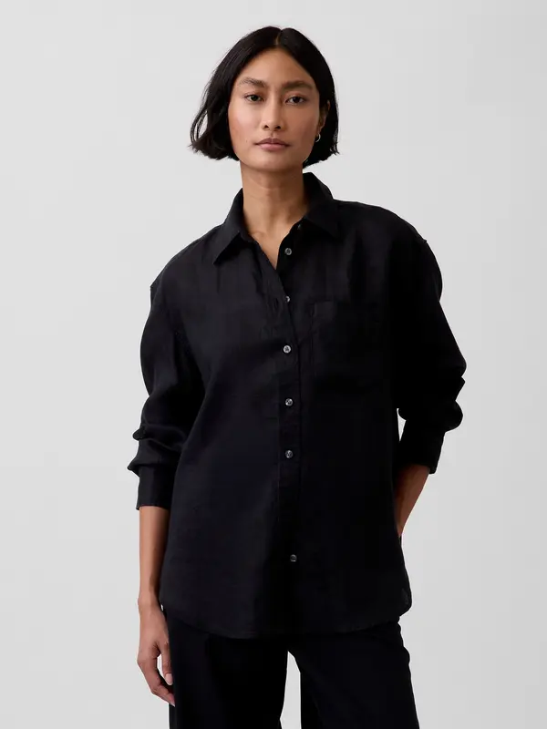 GAP Ženska oversized lanena srajca GAP