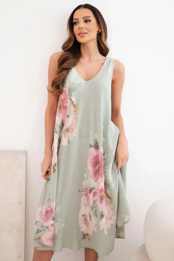 Kesi Włoski Ženska oversized obleka s cvetličnim potiskom