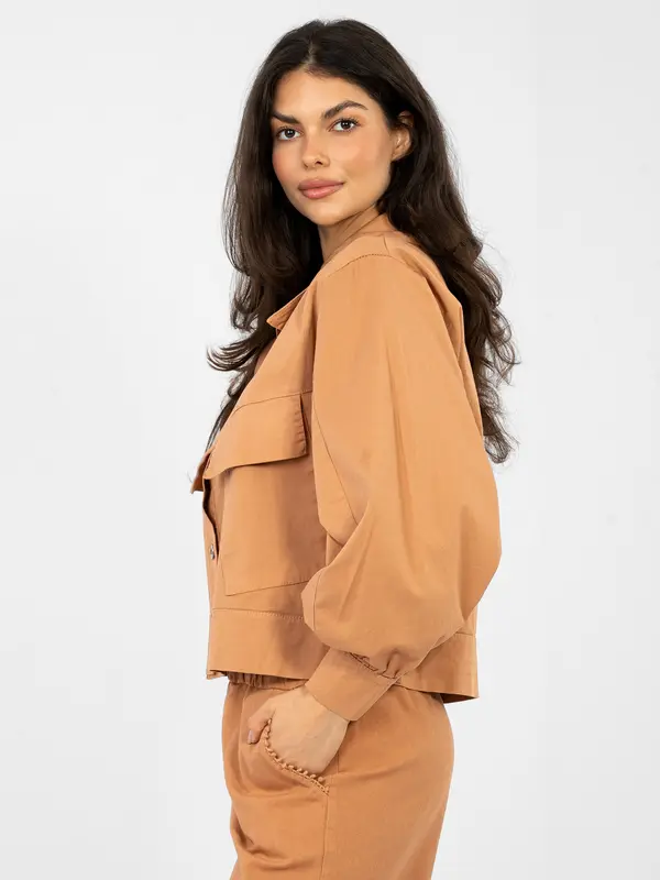 RUE PARIS Ženska parka v temno oranžni barvi