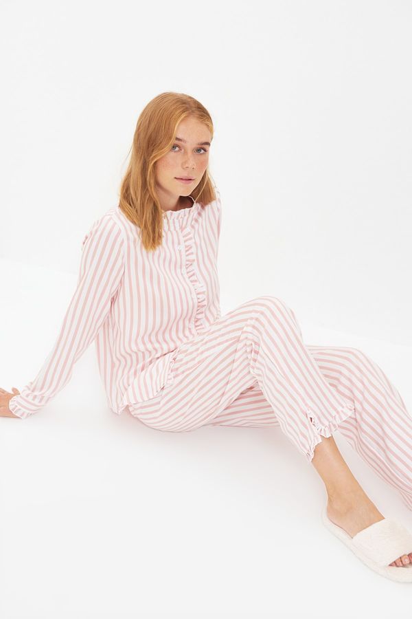 Trendyol Ženska pižama komplet Trendyol Striped