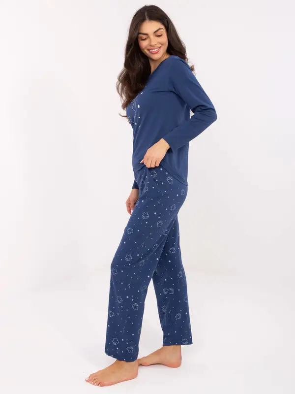 Forever Pink Ženska pižama v temno modri barvi
